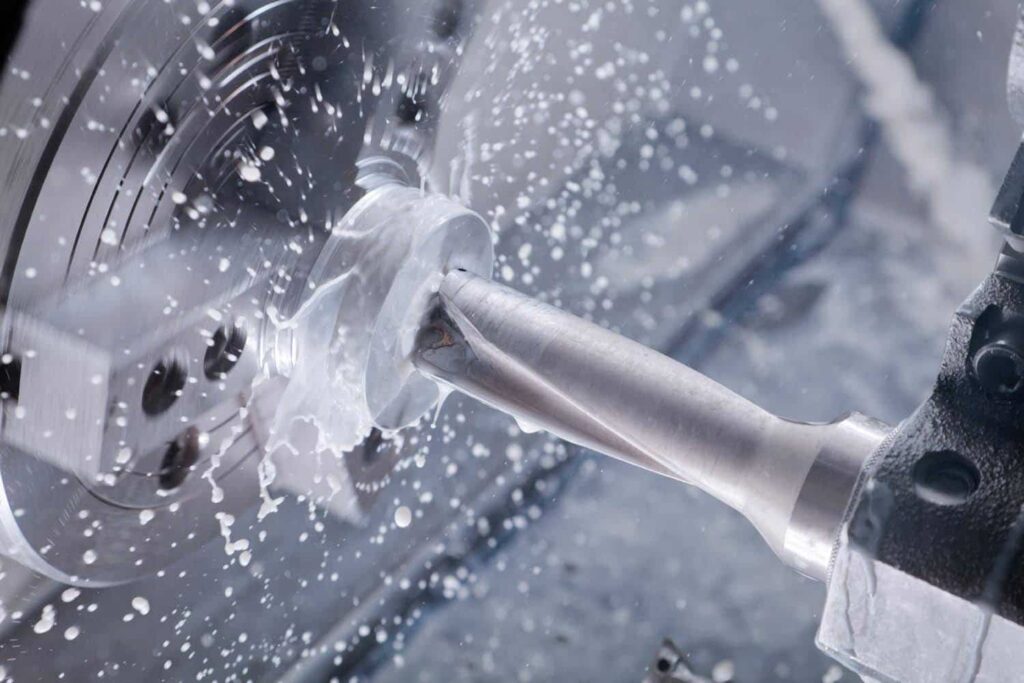 CNC machine turning plexiglass