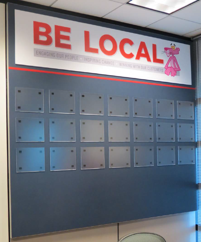 Corporate Headquarters Full Wall Installation Informational Display